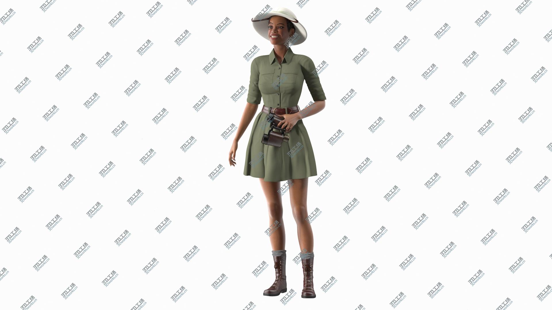 images/goods_img/202104021/3D Light Skin Black Woman Explorer Standing Pose model/3.jpg